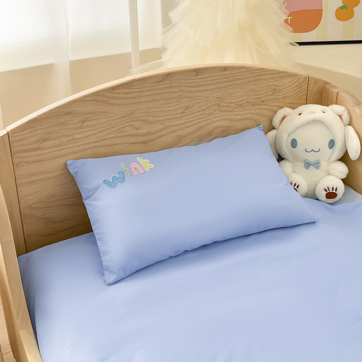 91家纺网 家纺一手货源 找家纺 柔享家（原芷澜家纺）2025新款全棉高端贴布刺绣幼儿园套件儿童三件套被子被芯婴童宝宝六件套七件套 气球小猫