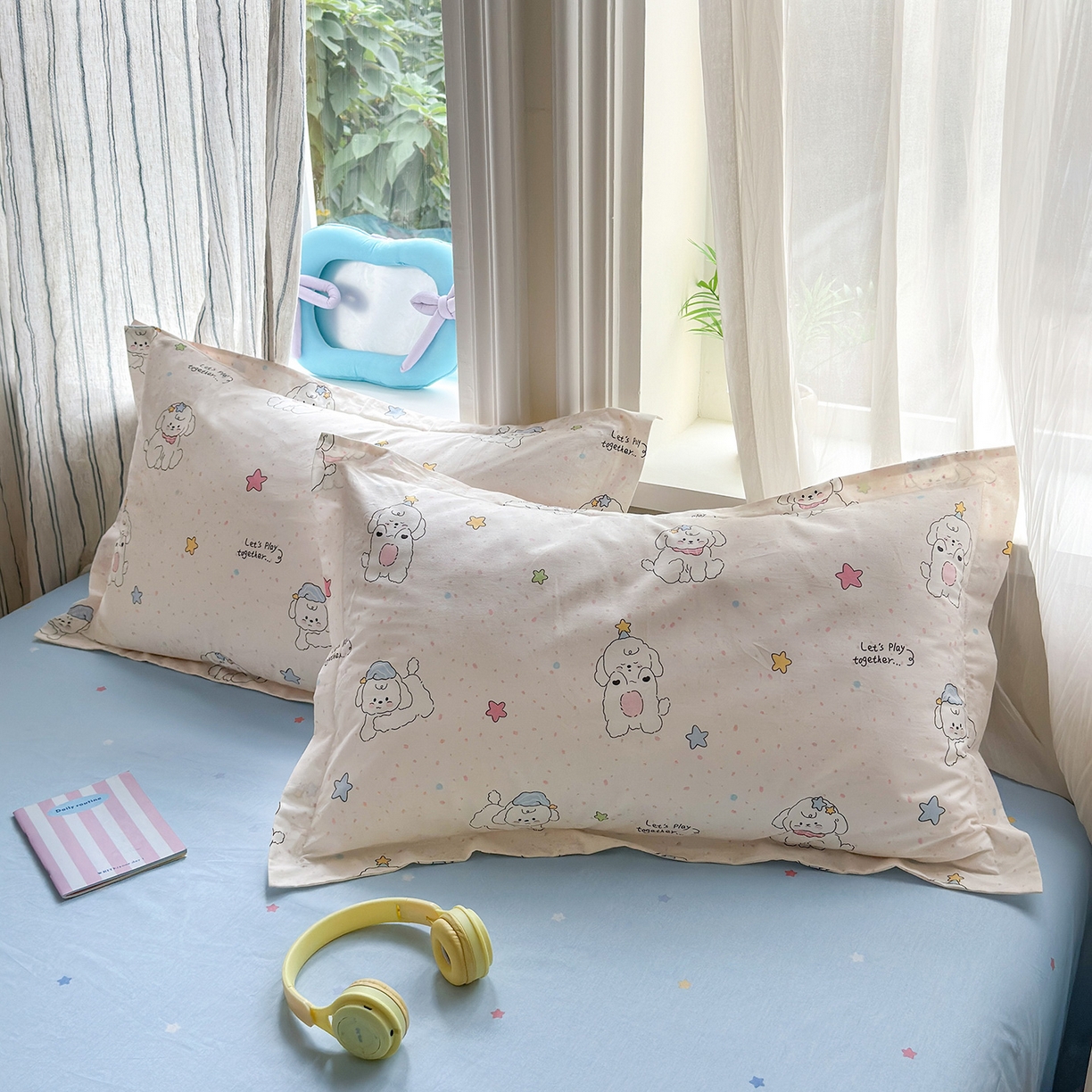 91家纺网 家纺一手货源 找家纺 金盛纺 2025新款全棉印花四件套 小诗朵朵