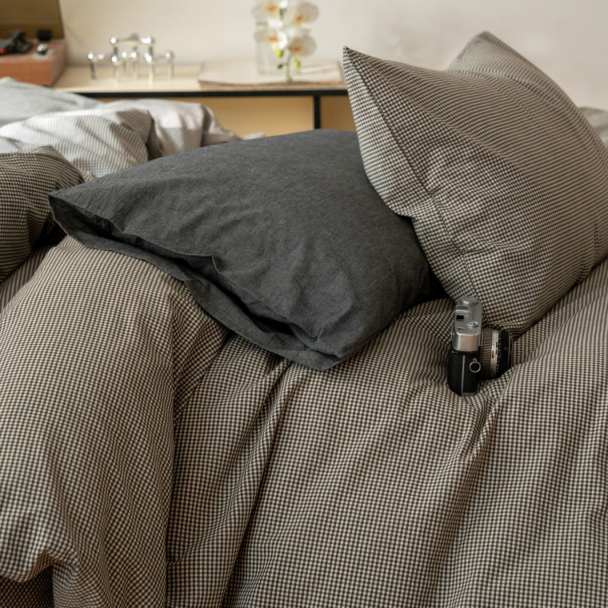 91家纺网 家纺一手货源 找家纺 （总）玖弘家居 2025新款全棉纯棉水洗棉细格单床单