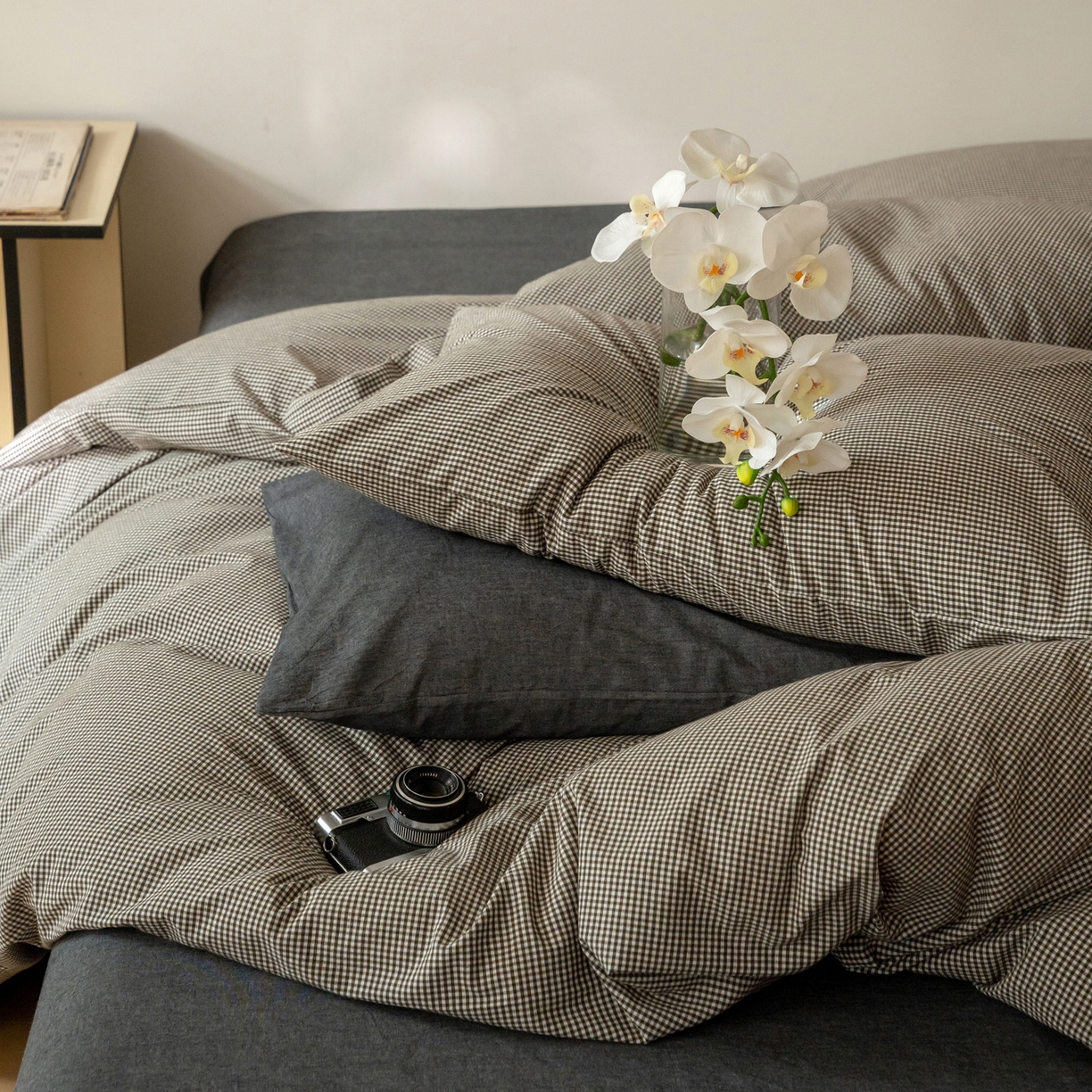 91家纺网 家纺一手货源 找家纺 （总）玖弘家居 2025新款全棉纯棉水洗棉细格单床单