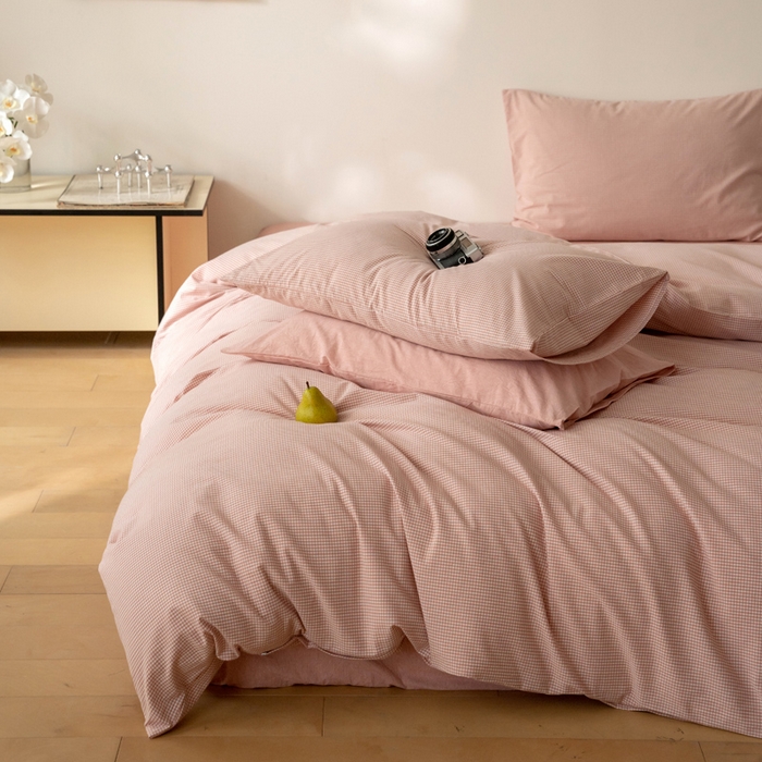 91家纺网 家纺一手货源 找家纺 （总）玖弘家居 2025新款全棉纯棉水洗棉细格单床笠