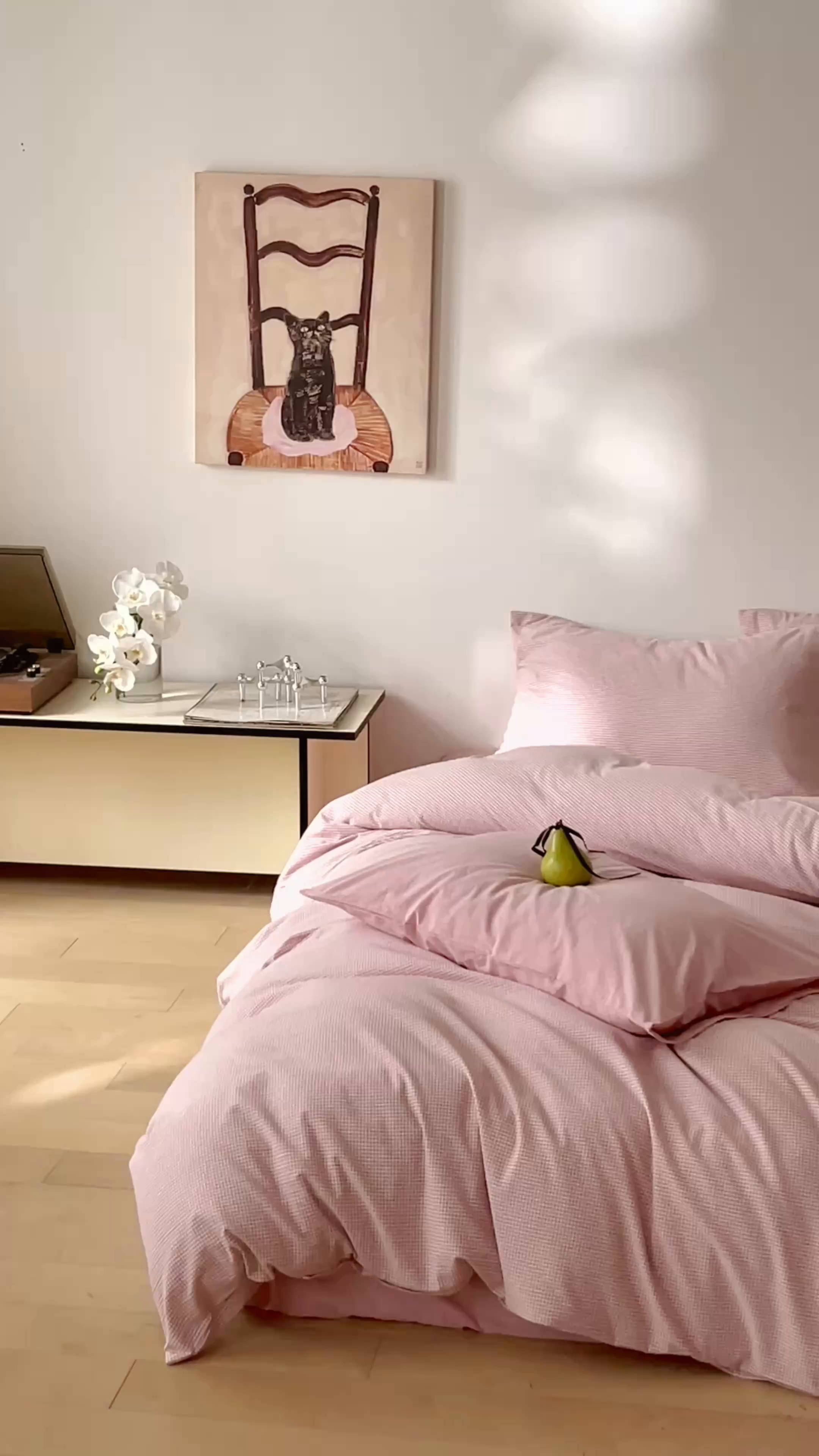 91家纺网 家纺一手货源 找家纺 玖弘家居 2025新款全棉纯棉水洗棉细格单床笠 皮粉细格