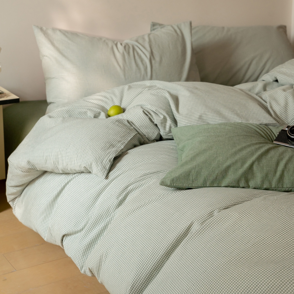 91家纺网 家纺一手货源 找家纺 （总）玖弘家居 2025新款全棉纯棉水洗棉细格单床笠