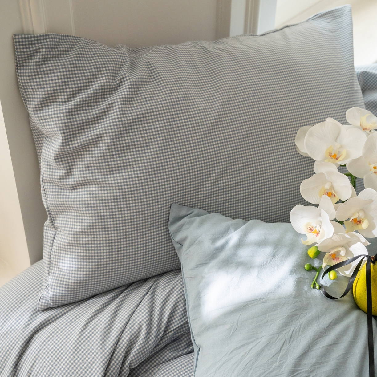 91家纺网 家纺一手货源 找家纺 （总）玖弘家居 2025新款全棉纯棉水洗棉细格枕套单品