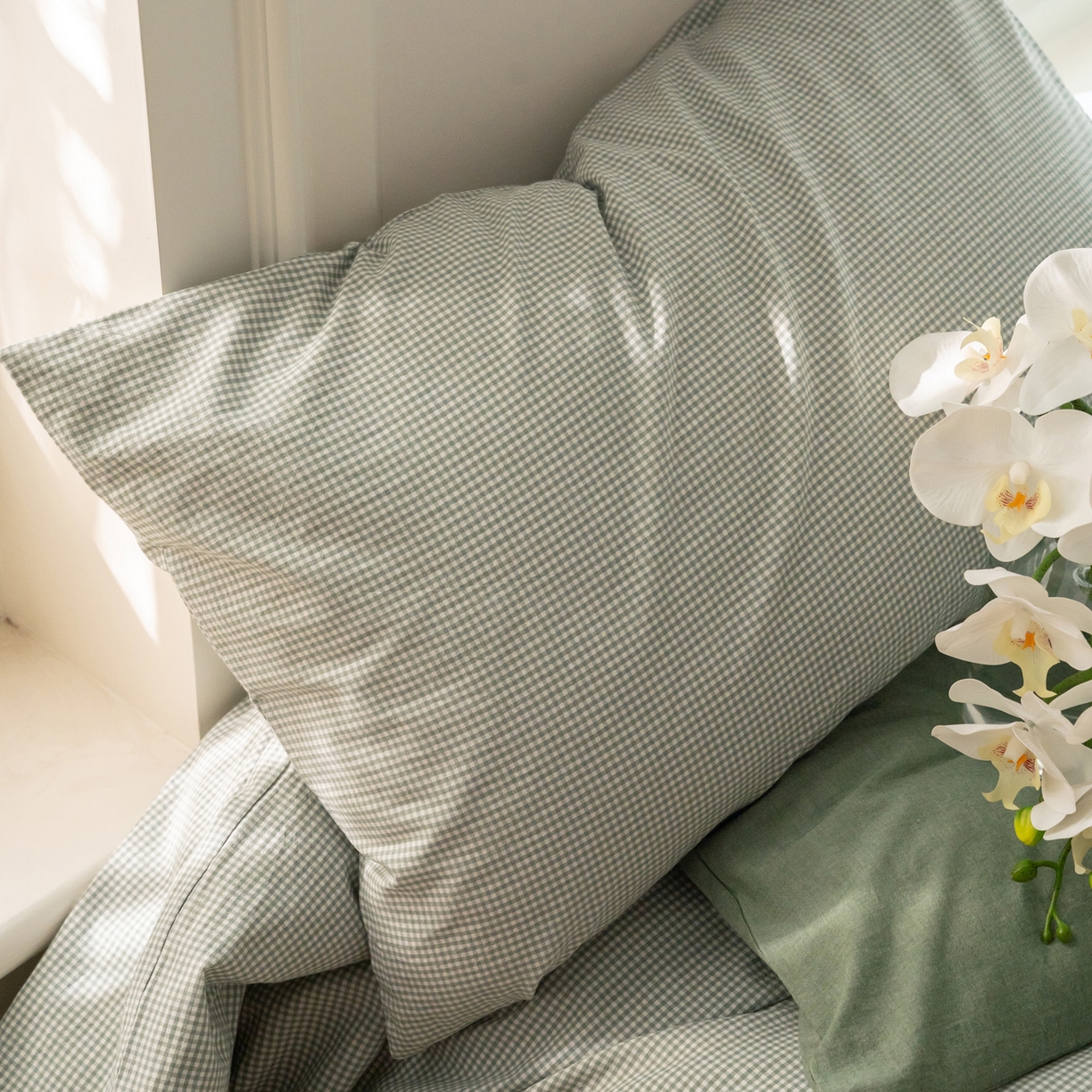 91家纺网 家纺一手货源 找家纺 （总）玖弘家居 2025新款全棉纯棉水洗棉细格枕套单品