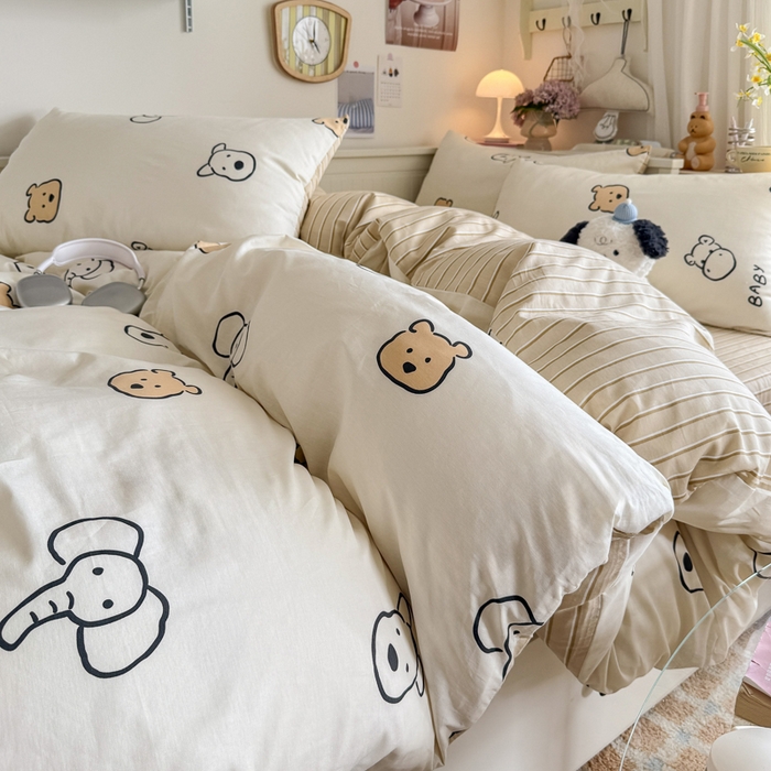 91家纺网 家纺一手货源 找家纺 （总）Sweet dreams甜梦 2025新款卡通小清新全棉四件套