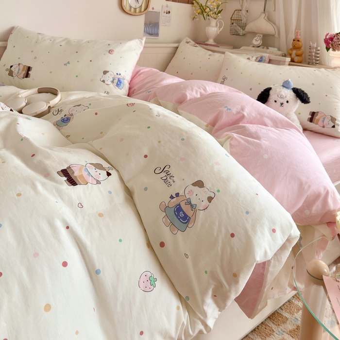 91家纺网 家纺一手货源 找家纺 （总）Sweet dreams甜梦 2025新款卡通小清新全棉四件套