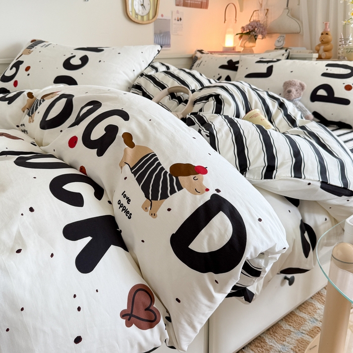 91家纺网 家纺一手货源 找家纺 （总）Sweet dreams甜梦 2025新款卡通小清新全棉四件套