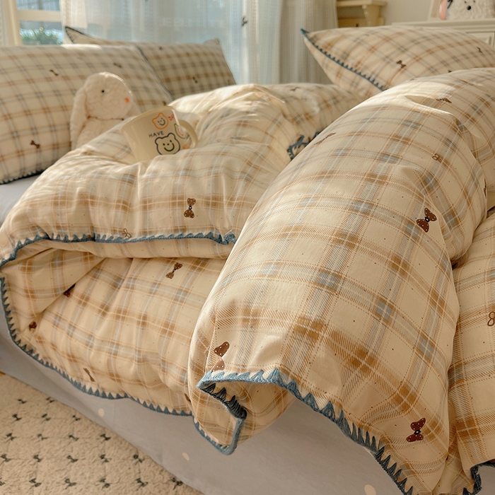 91家纺网 家纺一手货源 找家纺 （总）瑞莱 2025开学季全棉印花贝壳边四件套