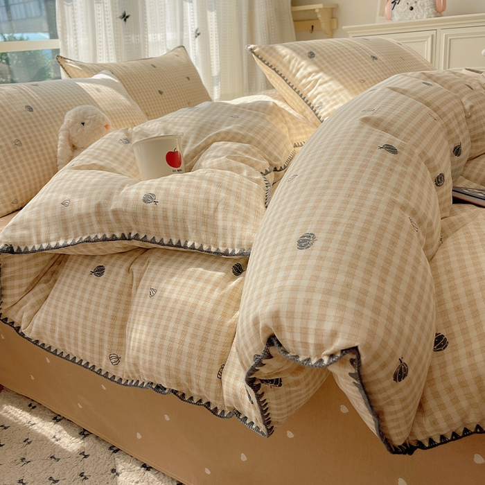 91家纺网 家纺一手货源 找家纺 （总）瑞莱 2025开学季全棉印花贝壳边四件套