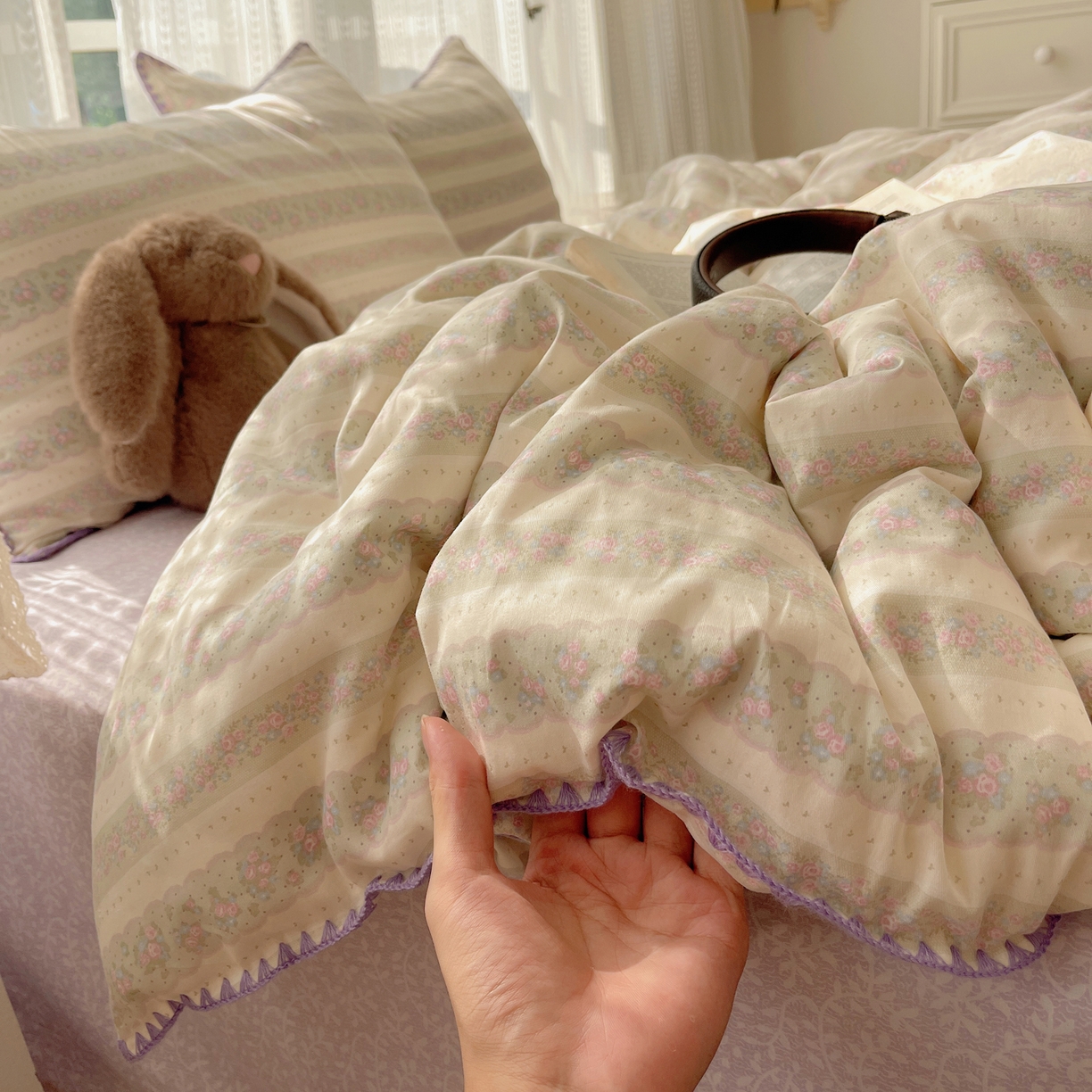 91家纺网 家纺一手货源 找家纺 （总）瑞莱 2025开学季全棉印花贝壳边四件套