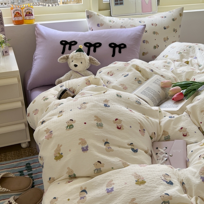 91家纺网 家纺一手货源 找家纺 （总）三元色 2025新款软糯云感毛巾绣四件套