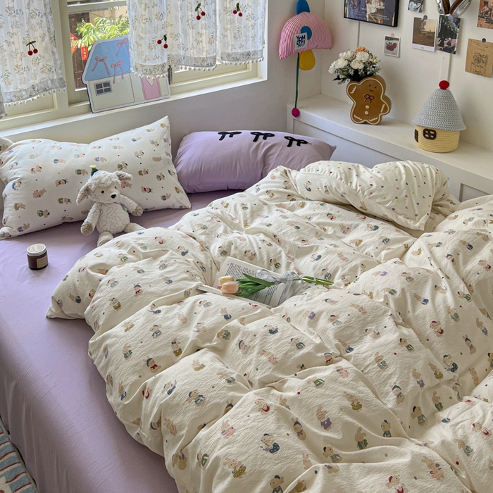 91家纺网 家纺一手货源 找家纺 （总）三元色 2025新款软糯云感毛巾绣四件套