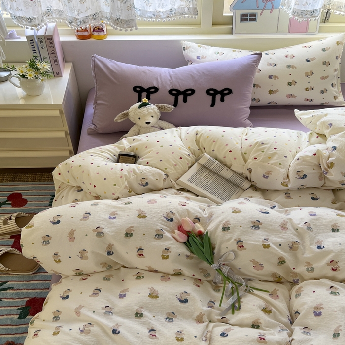 91家纺网 家纺一手货源 找家纺 （总）三元色 2025新款软糯云感毛巾绣四件套