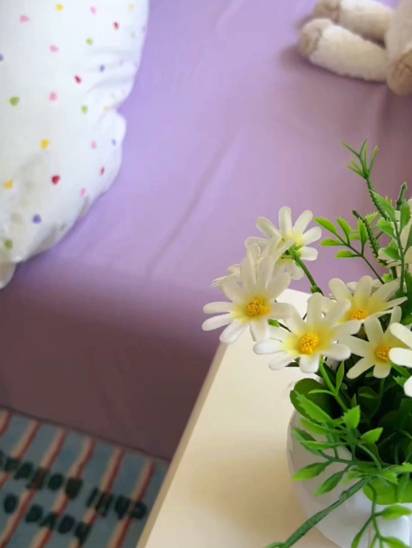 91家纺网 家纺一手货源 找家纺 三元色 2025新款软糯云感毛巾绣四件套 心动萌兔