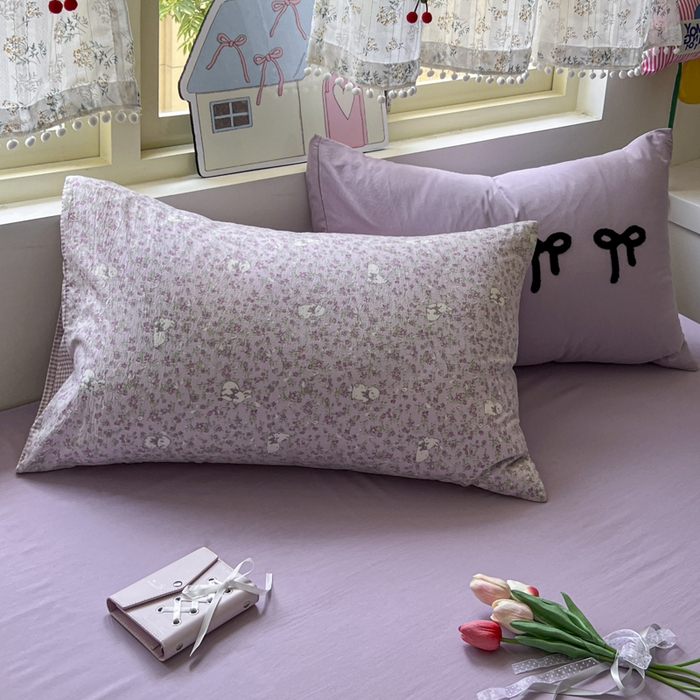 91家纺网 家纺一手货源 找家纺 三元色 2025新款软糯云感毛巾绣四件套 兔茶春日