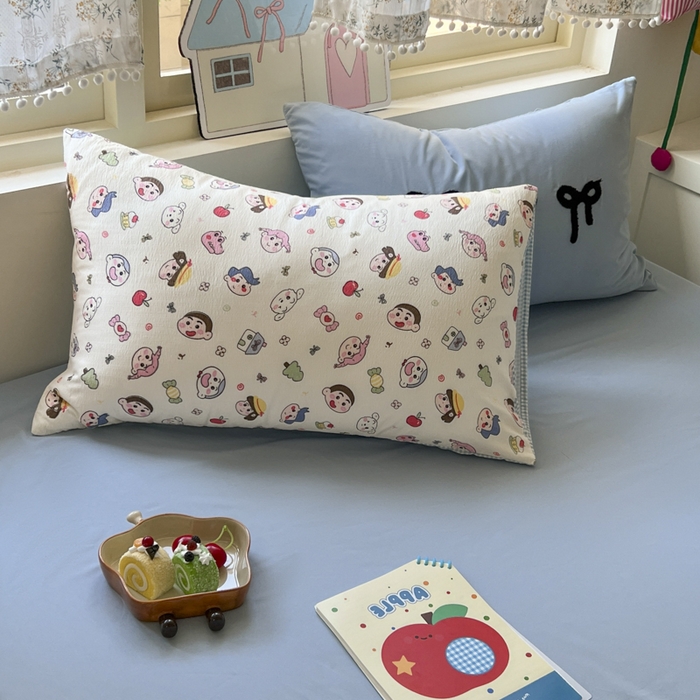 91家纺网 家纺一手货源 找家纺 三元色 2025新款软糯云感毛巾绣四件套 小新乐园