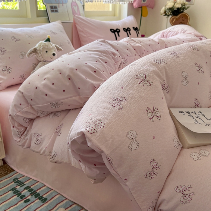 91家纺网 家纺一手货源 找家纺 三元色 2025新款软糯云感毛巾绣四件套 心愿