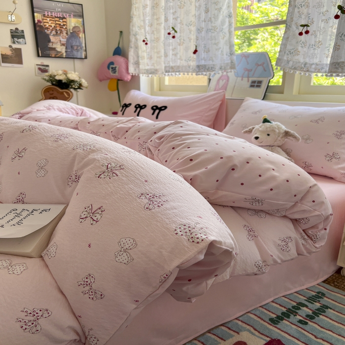 91家纺网 家纺一手货源 找家纺 三元色 2025新款软糯云感毛巾绣四件套 心愿