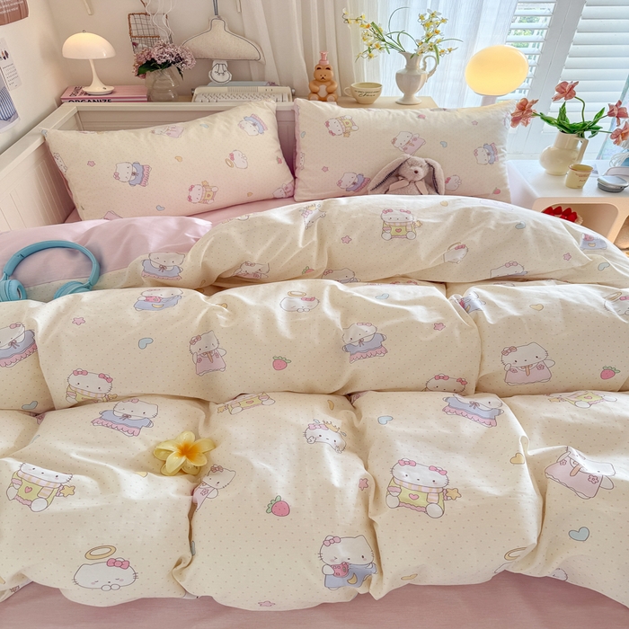 91家纺网 家纺一手货源 找家纺 （总）Sweet dreams甜梦 2025新款卡通小清新全棉四件套