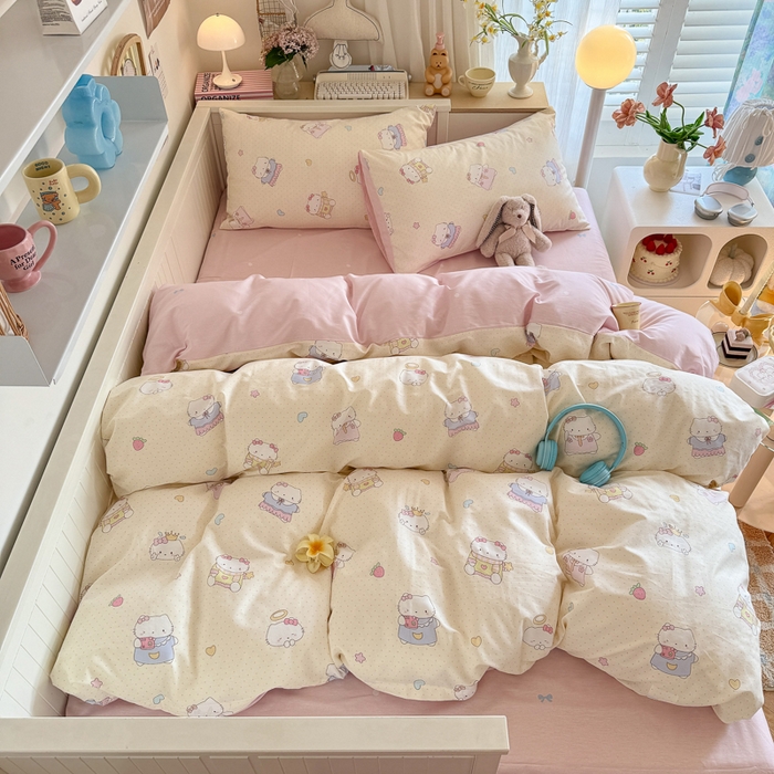 91家纺网 家纺一手货源 找家纺 （总）Sweet dreams甜梦 2025新款卡通小清新全棉四件套