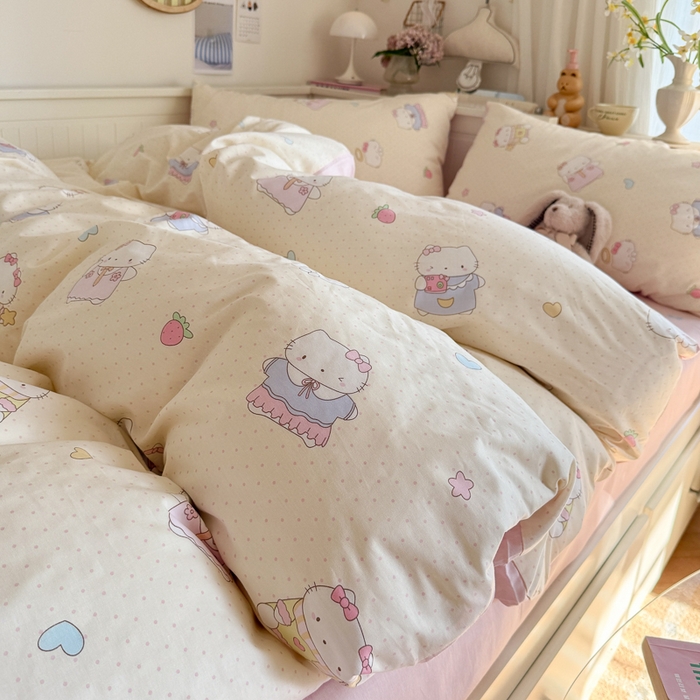 91家纺网 家纺一手货源 找家纺 （总）Sweet dreams甜梦 2025新款卡通小清新全棉四件套