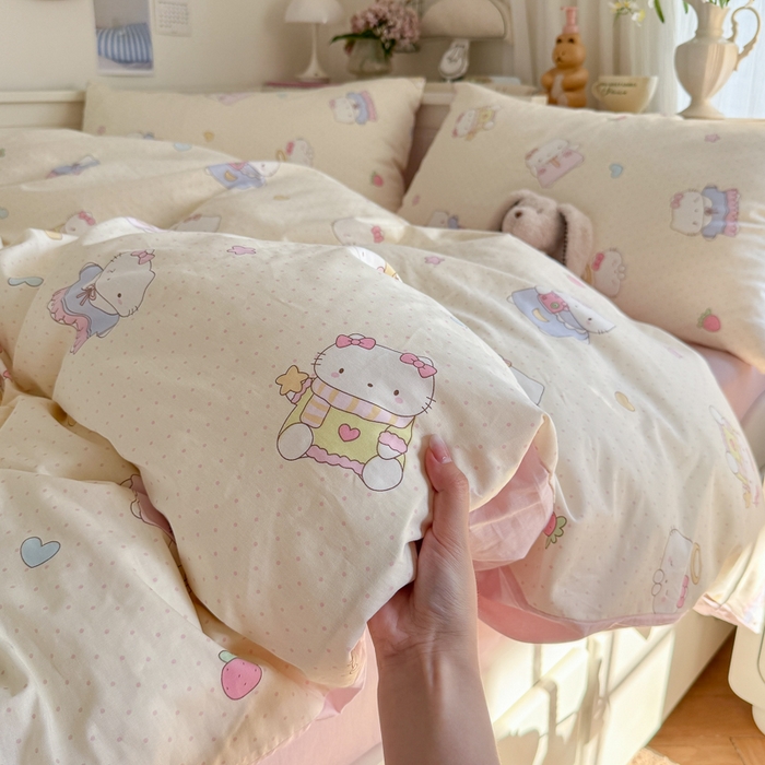 91家纺网 家纺一手货源 找家纺 （总）Sweet dreams甜梦 2025新款卡通小清新全棉四件套