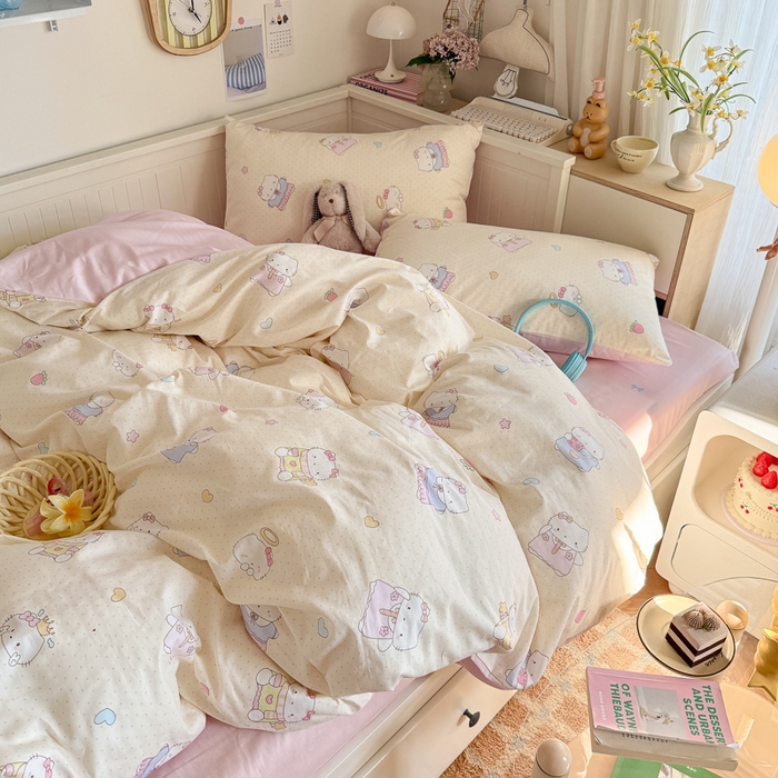 91家纺网 家纺一手货源 找家纺 （总）Sweet dreams甜梦 2025新款卡通小清新全棉四件套