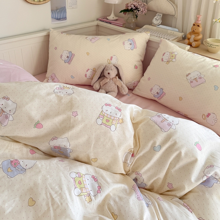 91家纺网 家纺一手货源 找家纺 （总）Sweet dreams甜梦 2025新款卡通小清新全棉四件套