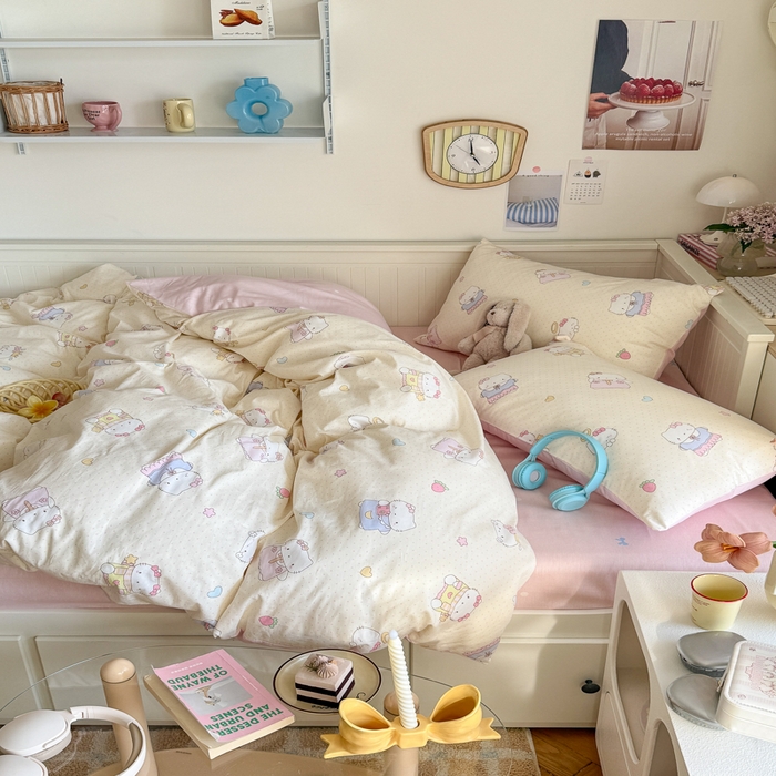 91家纺网 家纺一手货源 找家纺 （总）Sweet dreams甜梦 2025新款卡通小清新全棉四件套