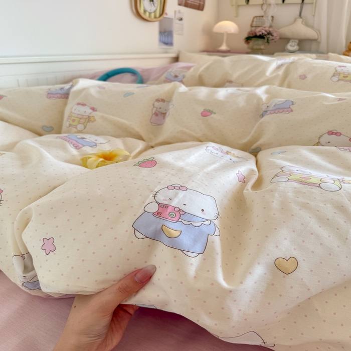 91家纺网 家纺一手货源 找家纺 （总）Sweet dreams甜梦 2025新款卡通小清新全棉四件套