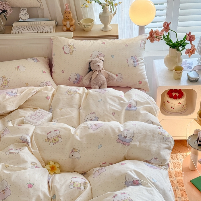 91家纺网 家纺一手货源 找家纺 （总）Sweet dreams甜梦 2025新款卡通小清新全棉四件套