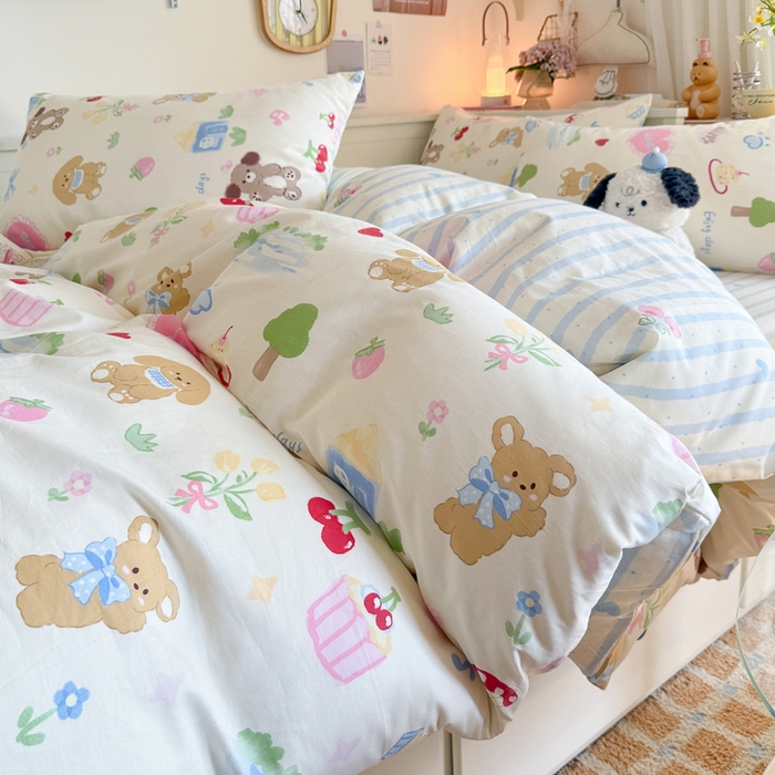 Sweet dreams甜梦 2025新款卡通小清新全棉四件套 蛋糕小狗