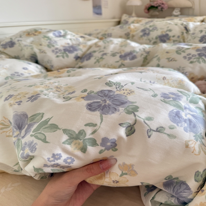 91家纺网 家纺一手货源 找家纺 Sweet dreams甜梦 2025新款卡通小清新全棉四件套 繁花