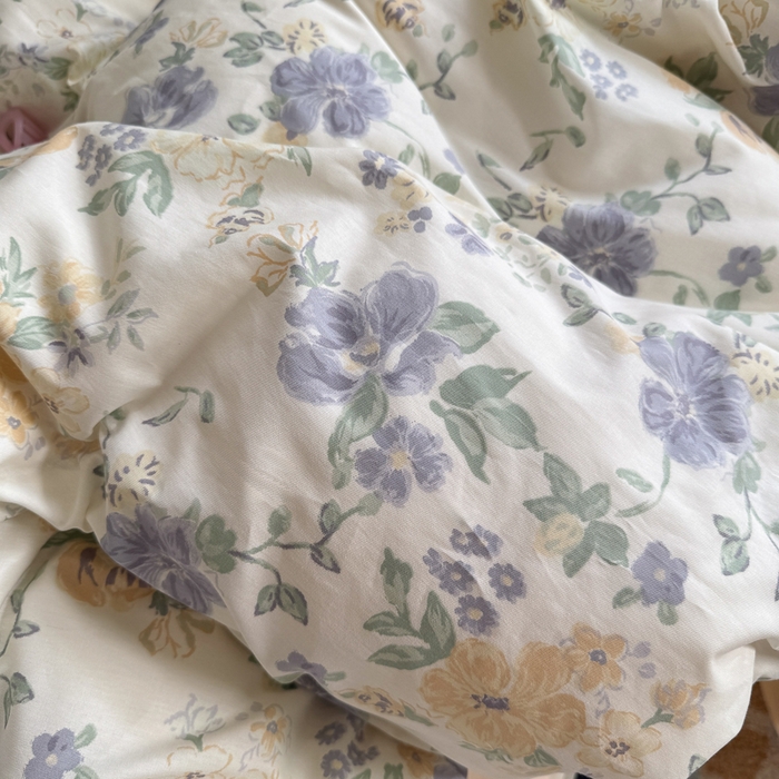 91家纺网 家纺一手货源 找家纺 Sweet dreams甜梦 2025新款卡通小清新全棉四件套 繁花