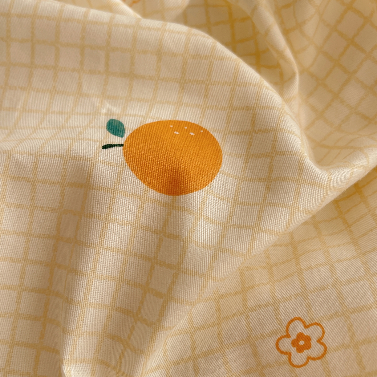 91家纺网 家纺一手货源 找家纺 瑞莱 2025开学季全棉印花贝壳边四件套 甜桔