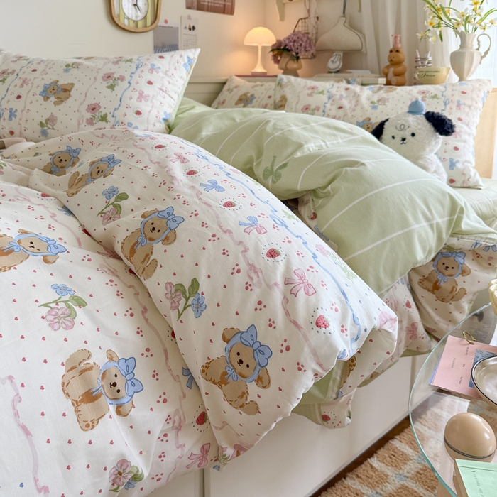 Sweet dreams甜梦 2025新款卡通小清新全棉四件套 花花小狗