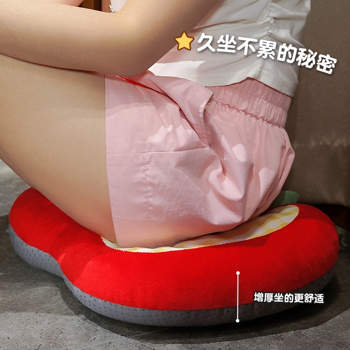 91家纺网 家纺一手货源 找家纺 （总）仟亿莱 2025新款大眼格纹红苹果坐垫