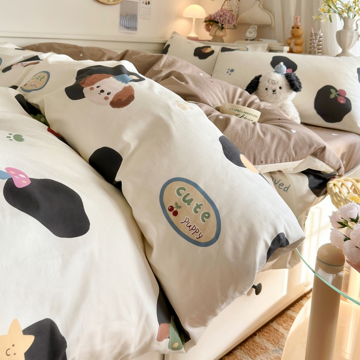 Sweet dreams甜梦 2025新款卡通小清新全棉四件套 蘑菇小狗