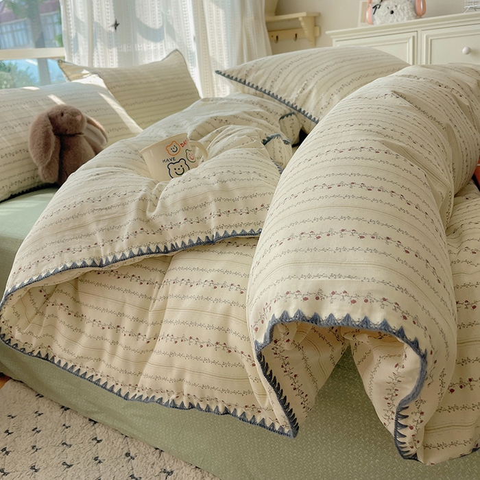 瑞莱 2025开学季全棉印花贝壳边四件套 夏有乔木