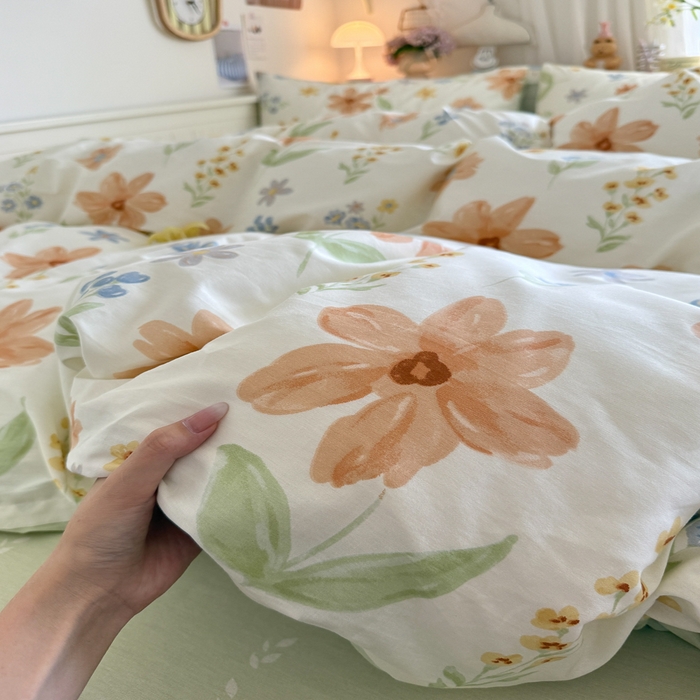 91家纺网 家纺一手货源 找家纺 Sweet dreams甜梦 2025新款卡通小清新全棉四件套 沐秋