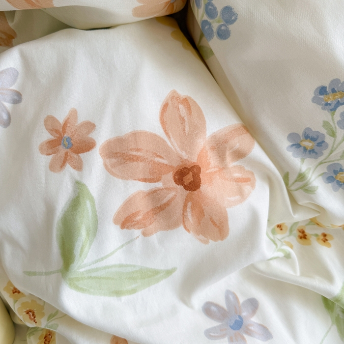 91家纺网 家纺一手货源 找家纺 Sweet dreams甜梦 2025新款卡通小清新全棉四件套 沐秋