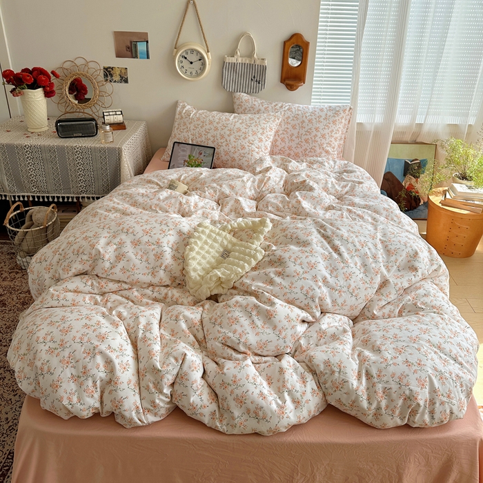 91家纺网 家纺一手货源 找家纺 （总）芷凡家纺 2025新款印花水洗棉双层纱四件套