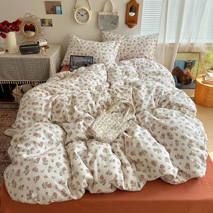 91家纺网 家纺一手货源 找家纺 （总）芷凡家纺 2025新款印花水洗棉双层纱四件套