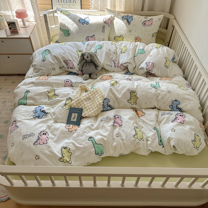 91家纺网 家纺一手货源 找家纺 （总）芷凡家纺 2025新款印花水洗棉双层纱四件套