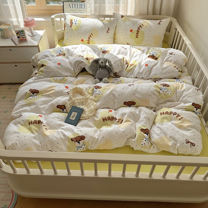 91家纺网 家纺一手货源 找家纺 （总）芷凡家纺 2025新款印花水洗棉双层纱四件套