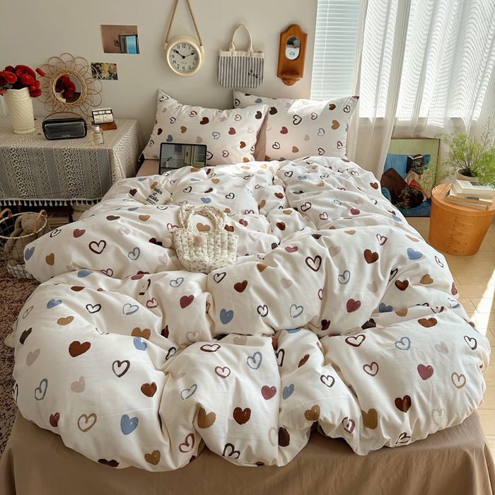 91家纺网 家纺一手货源 找家纺 （总）芷凡家纺 2025新款印花水洗棉双层纱四件套