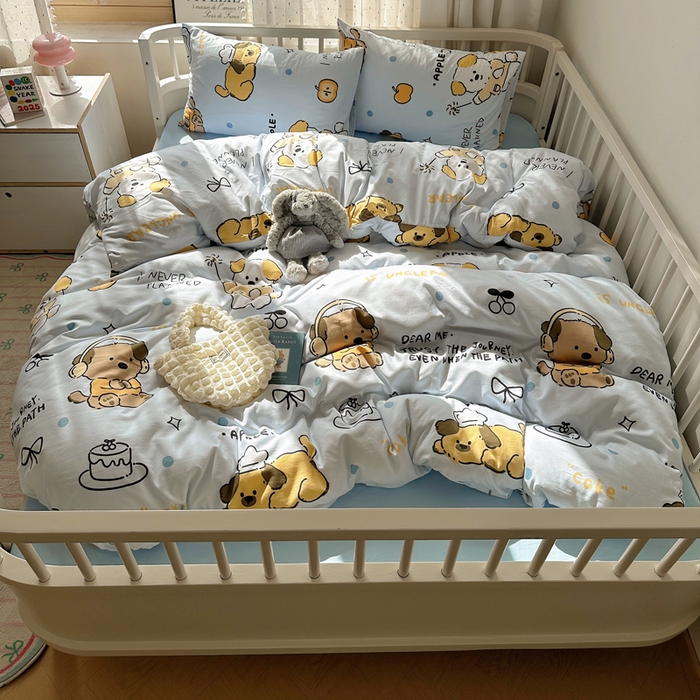 91家纺网 家纺一手货源 找家纺 （总）芷凡家纺 2025新款印花水洗棉双层纱四件套