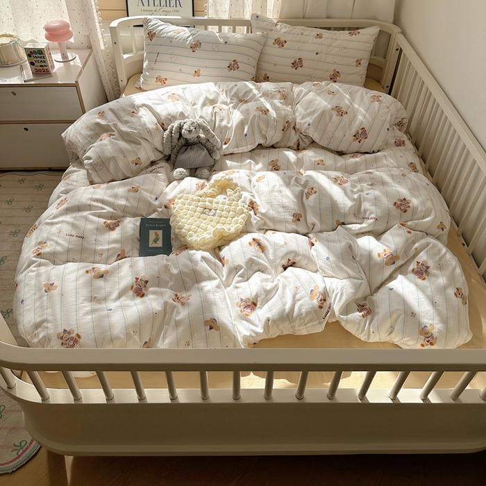 91家纺网 家纺一手货源 找家纺 （总）芷凡家纺 2025新款印花水洗棉双层纱四件套