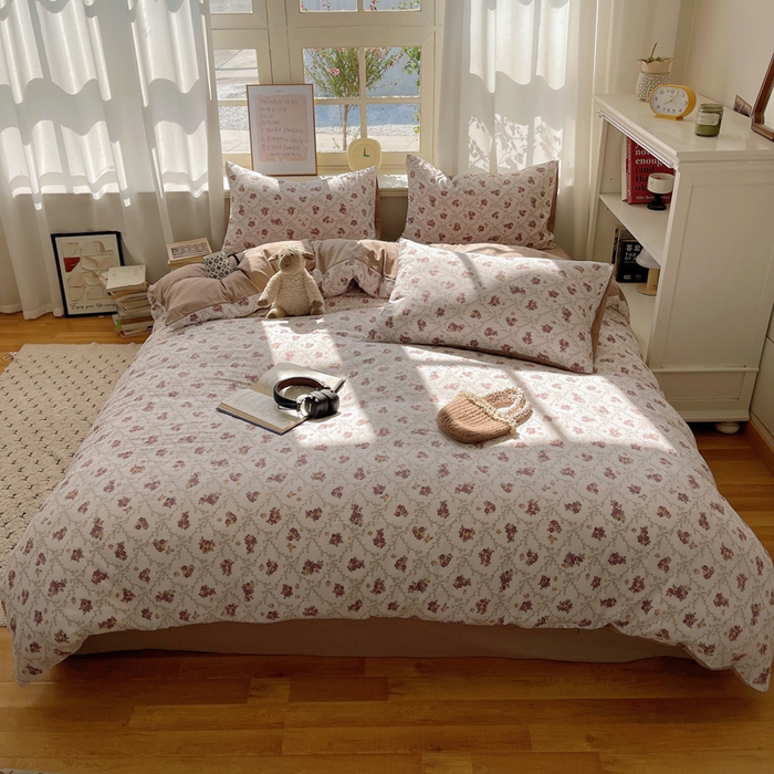 91家纺网 家纺一手货源 找家纺 （总）芷凡家纺 2025新款印花水洗棉双层纱四件套